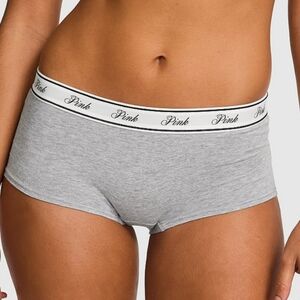 PINK Victoria's Secret Gray Boyshort Panties Cotton-Blend
